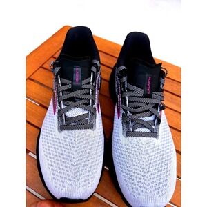 Brooks Launch 10 Womens Running Shoes White Black Purple Sneakers 1203981B152
